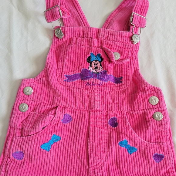 Vintage Minnie Mouse Pink Embroidered Overall 3T - Picture 2 of 13